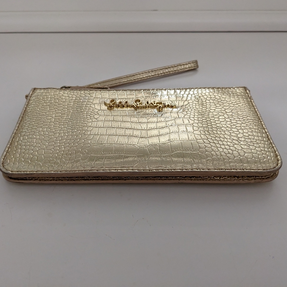 Lilly Pulitzer Gold Wristlet Wallet - BEAUTIFUL! - Picture 3 of 16